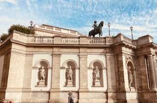 Vienna Palace with Man on Horse Statue on Roof